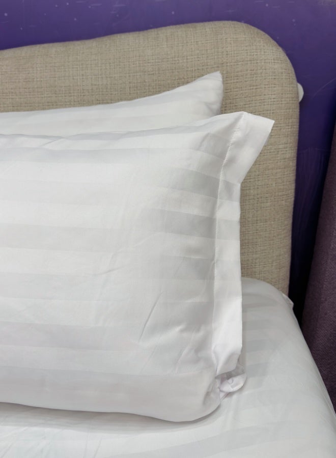 INREST Royal Line White King Comforter Set – 6 Pieces Hotel Stripe Bedding  – Comforter 230×250 cm with Fitted Sheet 200×200 cm - Image 2