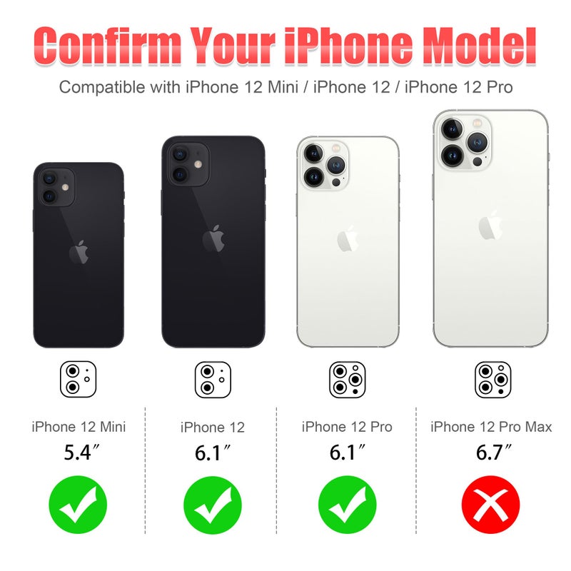 AGVEE 3+3 6 Pack for iphone 12 Pro/12/12 Mini/11 Pro Max/11 Pro/11 Camera Lens Protector, Bling Diamond & Bling Glitter Metal Ring 9H Tempered HD Glass Camera Cover, Bling-Black - Image 2