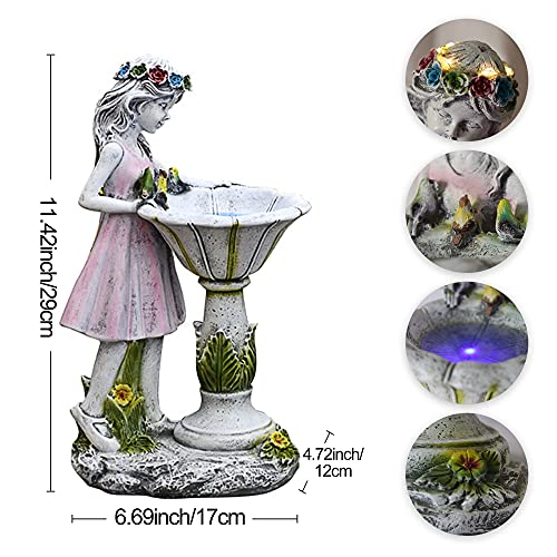 Voveexy Fairy Garden Statue, Solar Garden Angel Figurine Outdoor Decoration Waterproof Resin Angel Sculpture for Patio Yard Lawn Porch Art Decoration Ornament Housewarming Christmas Birthday Gift - Image 2