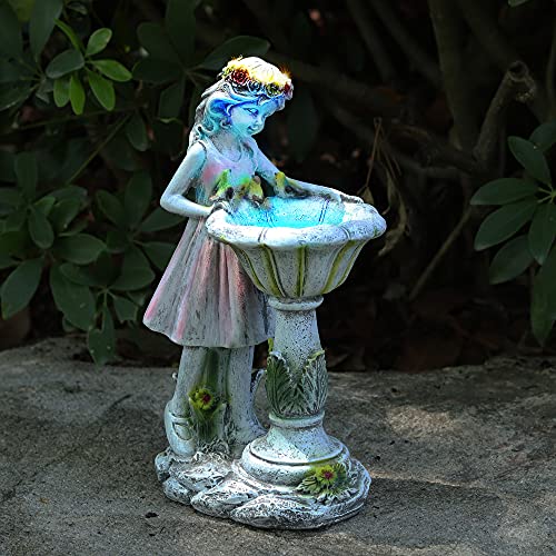 Voveexy Fairy Garden Statue, Solar Garden Angel Figurine Outdoor Decoration Waterproof Resin Angel Sculpture for Patio Yard Lawn Porch Art Decoration Ornament Housewarming Christmas Birthday Gift - Image 5