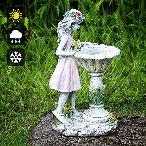 Voveexy Fairy Garden Statue, Solar Garden Angel Figurine Outdoor Decoration Waterproof Resin Angel Sculpture for Patio Yard Lawn Porch Art Decoration Ornament Housewarming Christmas Birthday Gift - Image 3
