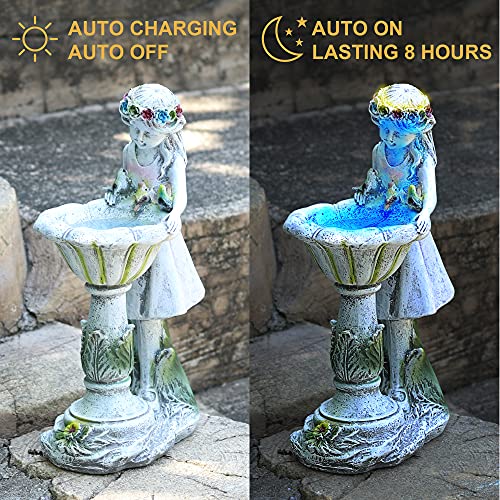 Voveexy Fairy Garden Statue, Solar Garden Angel Figurine Outdoor Decoration Waterproof Resin Angel Sculpture for Patio Yard Lawn Porch Art Decoration Ornament Housewarming Christmas Birthday Gift - Image 4