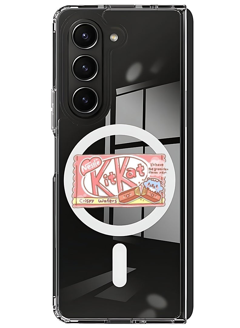 Theodor Magnetic Case for Samsung Galaxy Z Fold 5 Compatible with MagSafe Wireless Charging, Shockproof Phone Bumper Cover KitKat  - Image 1