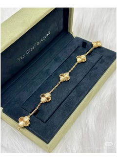 Van Women's four-leaf clover five-flower bracelet gold laser style  - Image 1