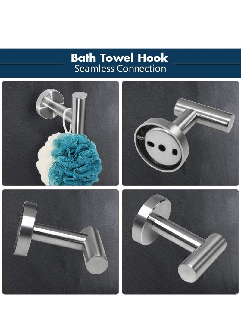 5 PCS Bathroom Hardware Set SUS304 Stainless Steel-Towel Rack Set Include Lengthen Hand Towel Bar+Toilet Paper Holder+3 Robe Towel Hooks Bathroom Accessories Towel Bar Set(Polished Chrome,24IN) - Image 4