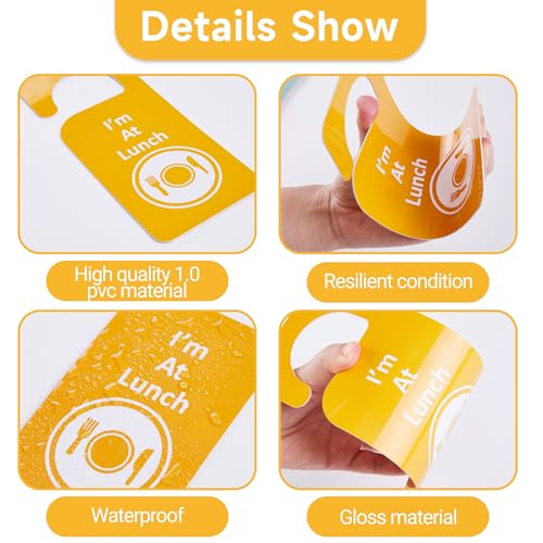 LUHIMO 6PCS Do Not Disturb Door Hanger Sign，Double-Sided In A Meeting Sign for Office Door，Please Knock/Out of Office Door Tags for Business, Home, Clinic, Hotel, Bathroom, Bedroom, Therapists - Image 4
