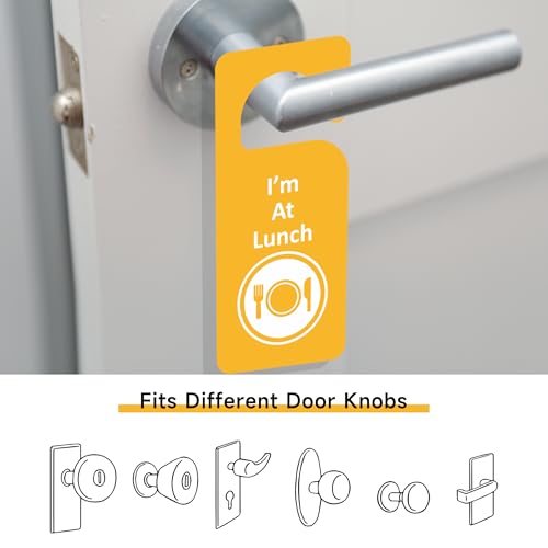 LUHIMO 6PCS Do Not Disturb Door Hanger Sign，Double-Sided In A Meeting Sign for Office Door，Please Knock/Out of Office Door Tags for Business, Home, Clinic, Hotel, Bathroom, Bedroom, Therapists - Image 3