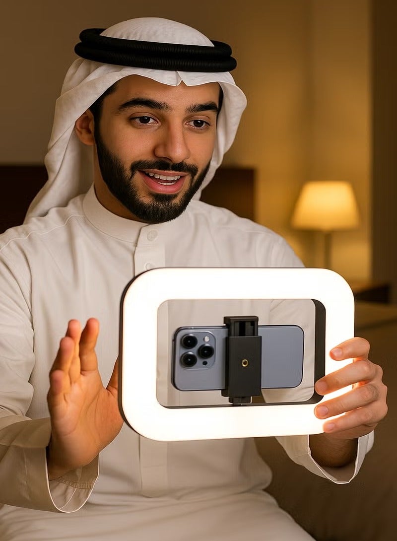 Arabest LED Video Rig with Ring Light – Handheld Stabilizer for Camera & Smartphone, 8000mAh Battery & Power Bank, Adjustable Light for Vlogging, TikTok, YouTube, Instagram, Snapchat, Makeup, Outdoor Shooting - Image 2