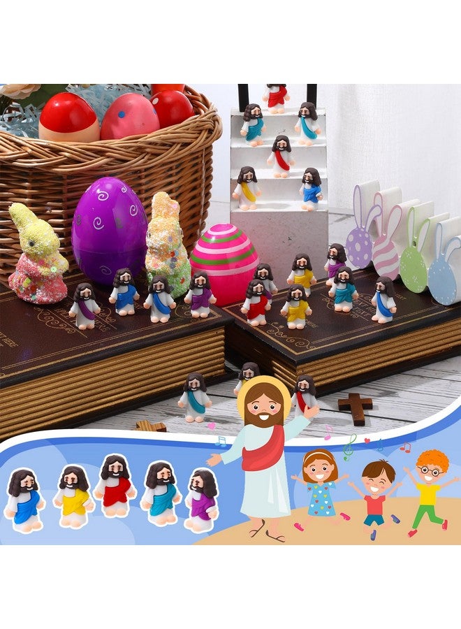 Bememo 100 Pcs Jesus Toys Little Jesus Figurine Miniature Jesus Doll Tiny Jesus Figurine to Hide and Seek Classic Religious Gifts for Easter Egg Stuffers (Multicolor,Long Gown, Cassock Style) - Image 5