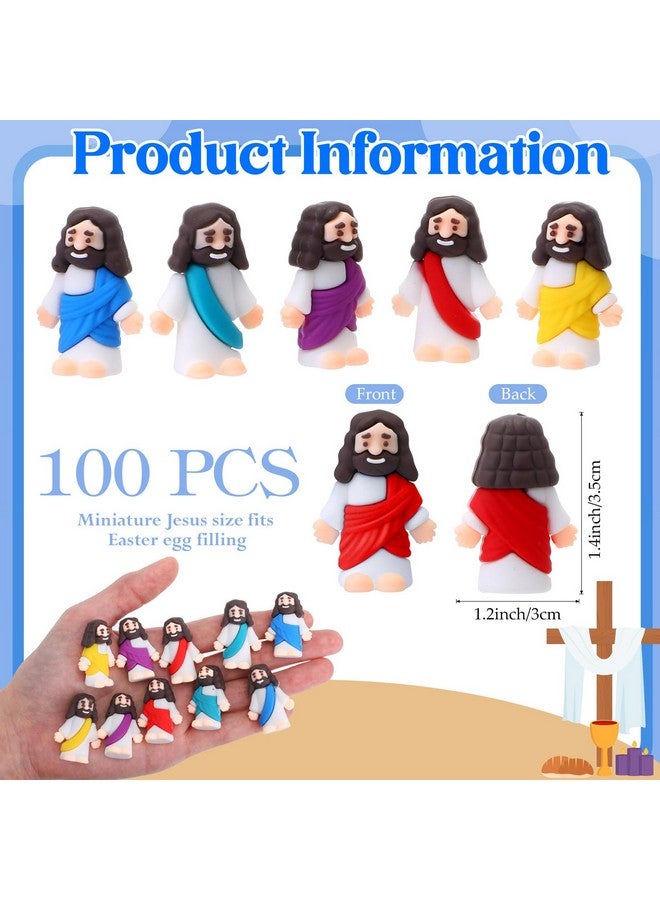 Bememo 100 Pcs Jesus Toys Little Jesus Figurine Miniature Jesus Doll Tiny Jesus Figurine to Hide and Seek Classic Religious Gifts for Easter Egg Stuffers (Multicolor,Long Gown, Cassock Style) - Image 2