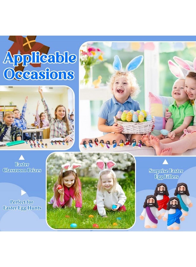 Bememo 100 Pcs Jesus Toys Little Jesus Figurine Miniature Jesus Doll Tiny Jesus Figurine to Hide and Seek Classic Religious Gifts for Easter Egg Stuffers (Multicolor,Long Gown, Cassock Style) - Image 3