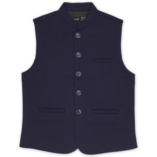 CAVIO Boys Navy Solid Nehru Jacket