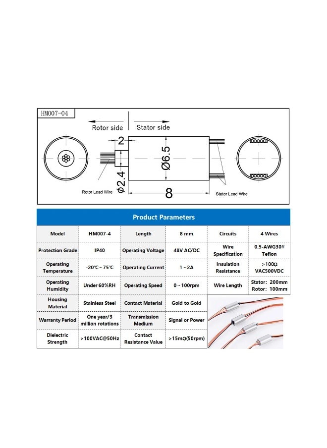 Generic Mini Slip Ring Conductive Cap Rotating Electrical Contact Connector  - Image 5