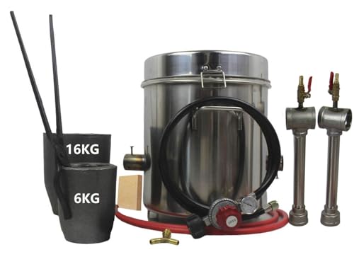 LSMIITTH 16KG(35lbs) Large Metal Melting Furnace Dual Burner with Graphite Crucibles(16KG/35lbs&6KG/13lbs), Foundry Home Kiln Smelting Furnace Kit with Casting Tools for Refining Recycle Brass Gold Silver - Image 1