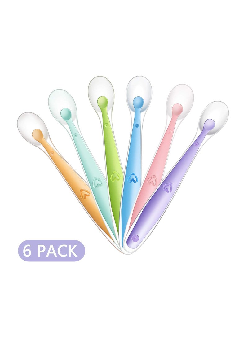 Soft Silicone Baby Spoons for Infant Feeding - 6 Pack of Safe, Gentle Training Spoons for Toddlers and Children - Ideal for Weaning and Easy Feeding. - Image 2