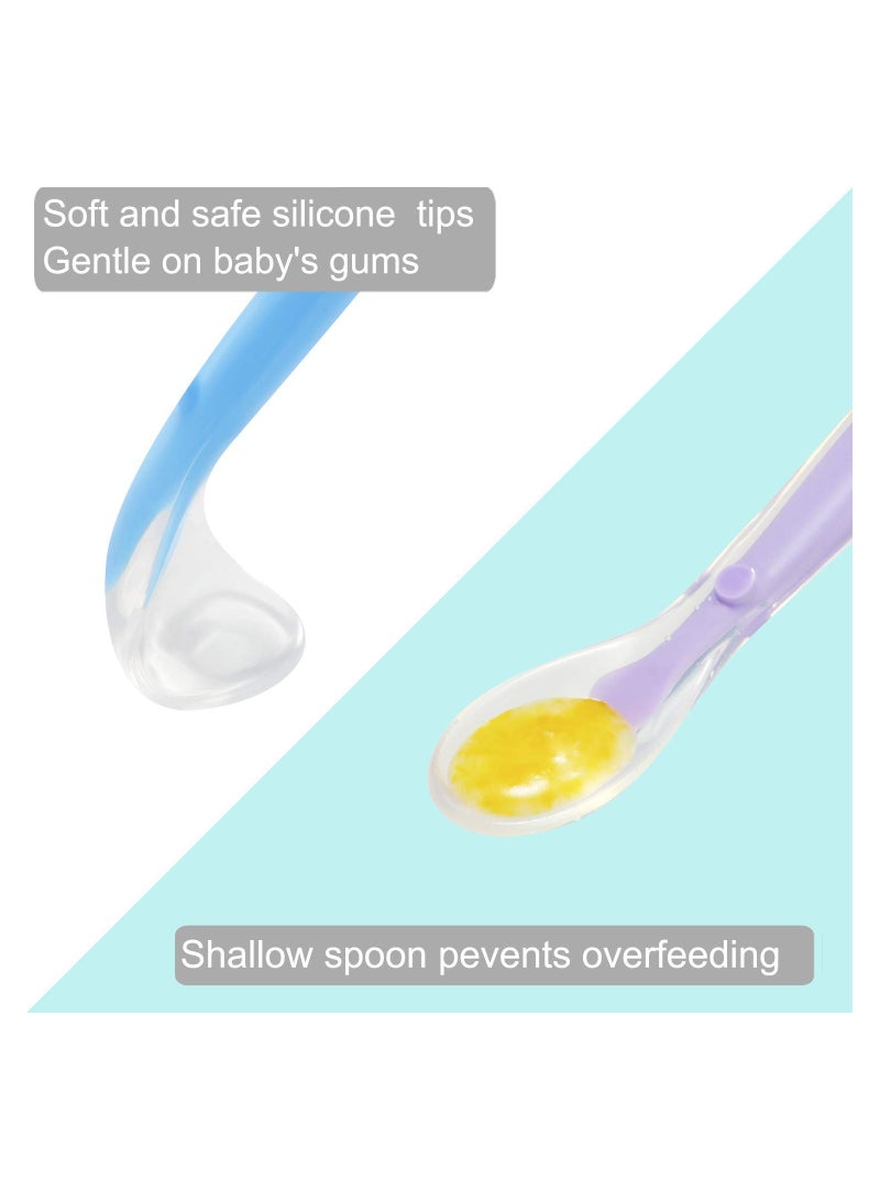 Soft Silicone Baby Spoons for Infant Feeding - 6 Pack of Safe, Gentle Training Spoons for Toddlers and Children - Ideal for Weaning and Easy Feeding. - Image 4