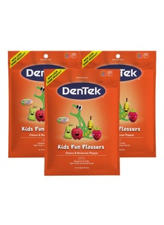 Dentek Kids Fun Flossers, Removes Food & Plaque, 75 Count, 3 Pack  - Image 1