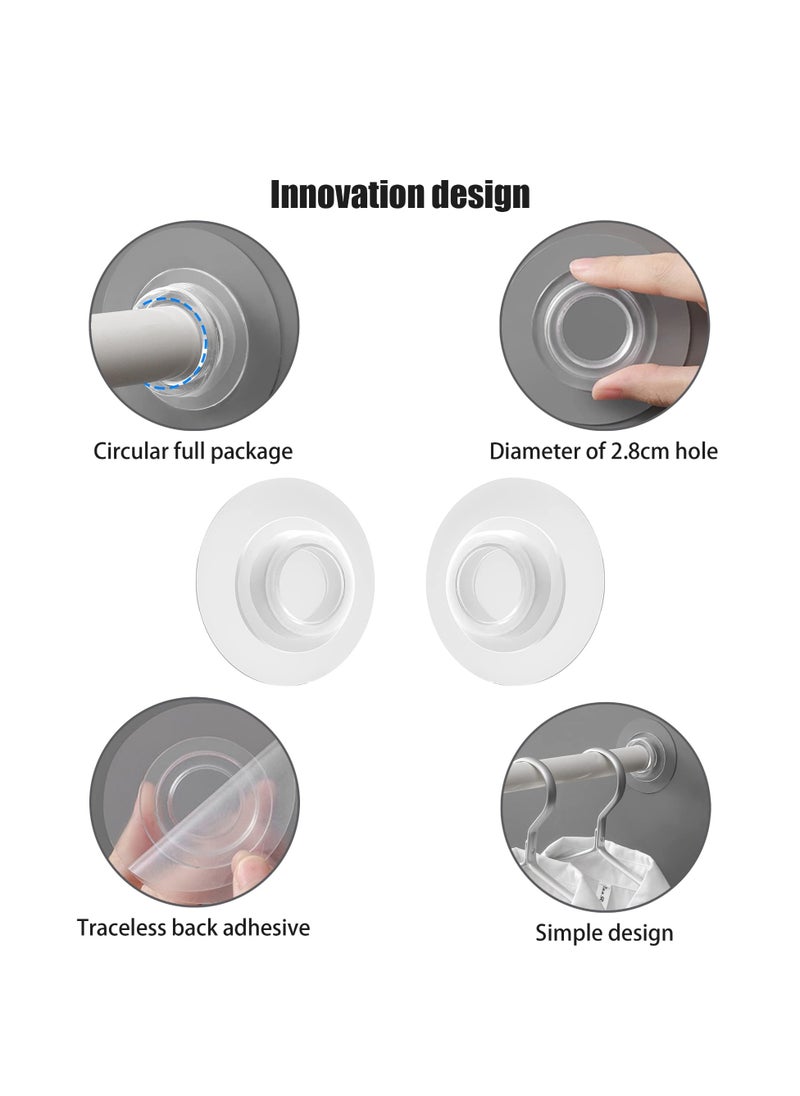 SYOSI SYOSI, 8pcs Self-Adhesive Shower Curtain Rod Holder, No-Drill Telescopic Pole Support, Multipurpose Wall Mount Tension Retainer, Strong Bearing Capacity  - Image 3