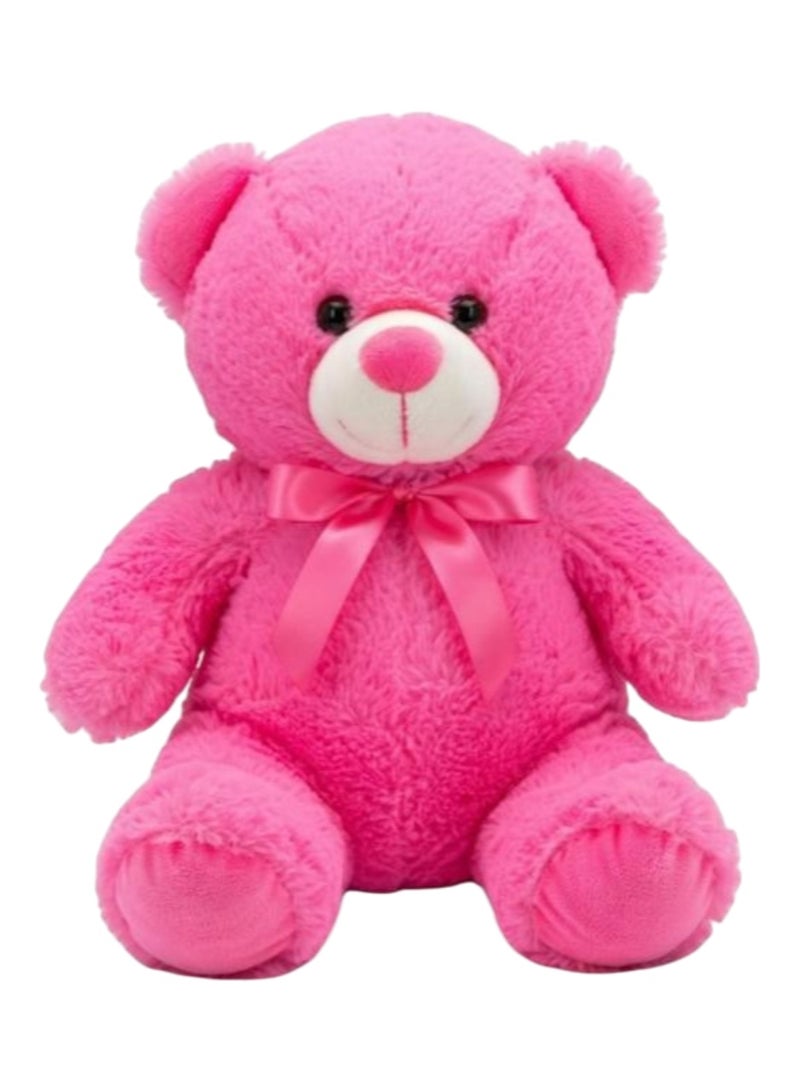 Pink Teddy Bear with Cute Bow, Washable Soft Plush Doll, Stuffed Animal Toy for Kids 25cm
