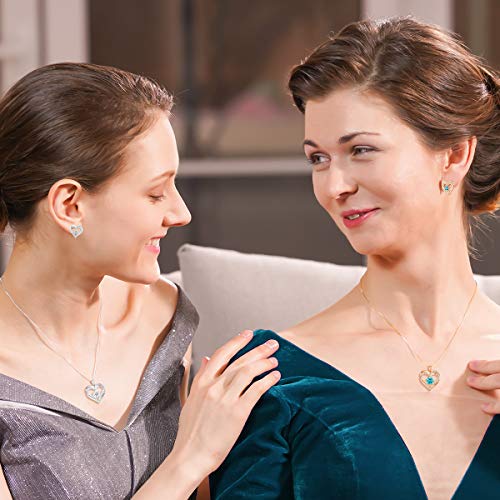CDE Forever Love Heart Necklaces for Women, Wedding Anniversary, Birthday Mothers Day Gifts for Mom, Mother, Wife, Girlfriend, S925 Silver Jewelry with Birthstone Pendant - Image 2