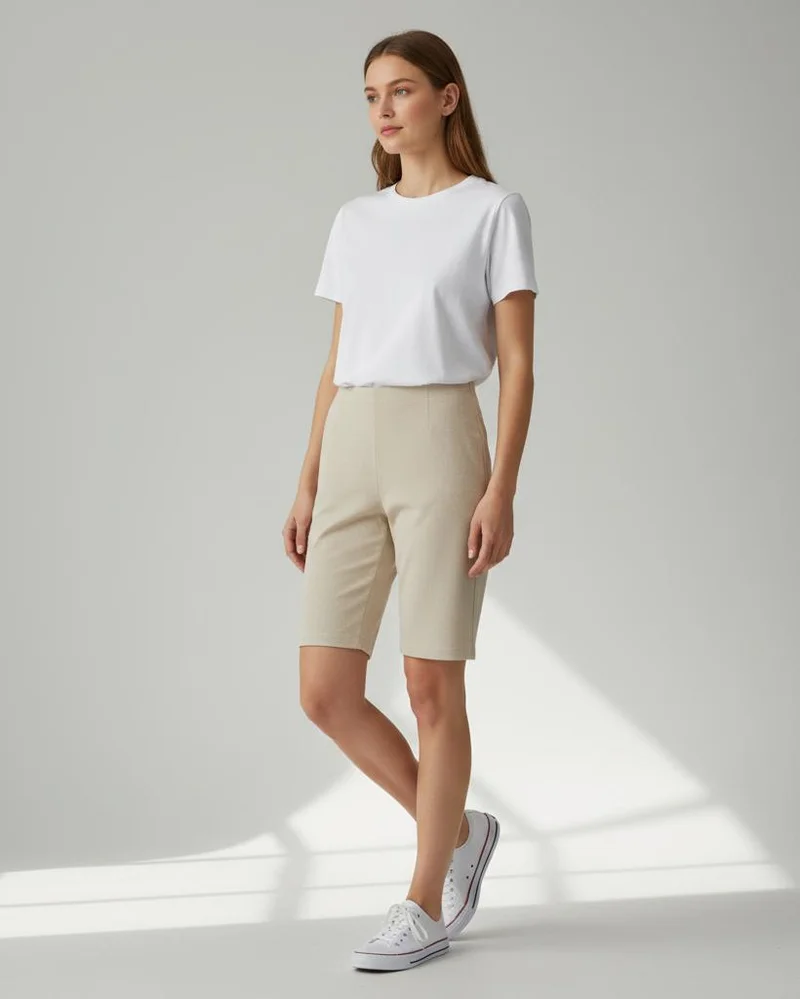Redtag Women Beige Cycling Shorts