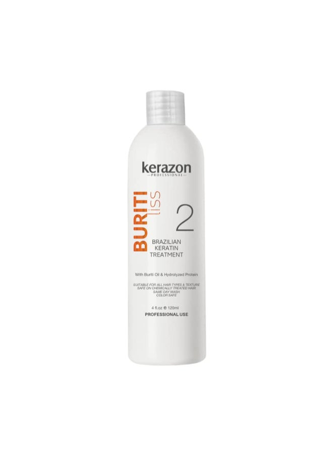 Kerazon Professional علاج الكيراتين البرازيلي كيرازون بوريتي ليس 4 أونصات 120 مل لجميع أنواع الشعر - Image 1