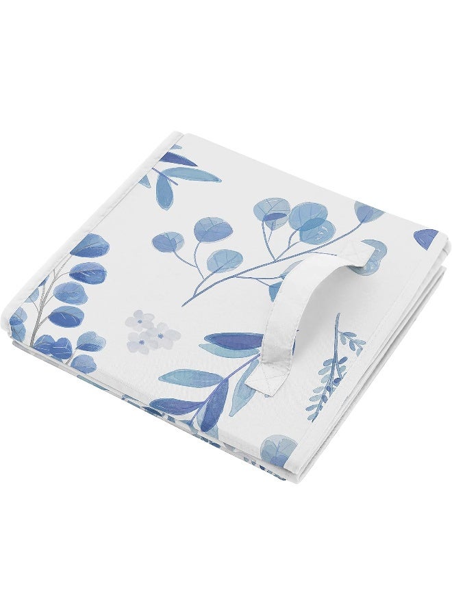 Sweet Jojo Designs Sweet Jojo Designs Floral Leaf Foldable Fabric Storage Cube Bins Boxes Organizer Toys Kids Baby Childrens - Set of 2 - Blue Grey and White Boho Watercolor Botanical Flower Woodland Tropical Garden  - Image 4