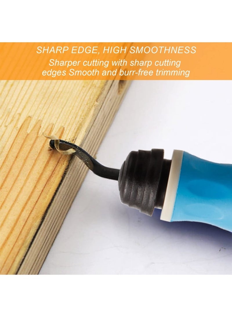 Barakah Deburring Tool with 11 Extra High Speed Steel Blades, Precision Edge Burr Removal, Rubber Non-slip Swivel Head Handle, Hand Deburring Tools for Metal, Resin, PVC, Wood, and 3D Printed Plastic Edges - Image 4