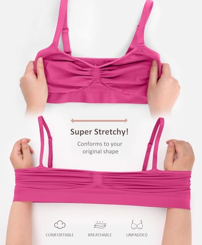 FeelinGirl Bralettes for Women No Underwire Supportive Full Coverage Basic Comfort Bra Pink X-Large - Image 3