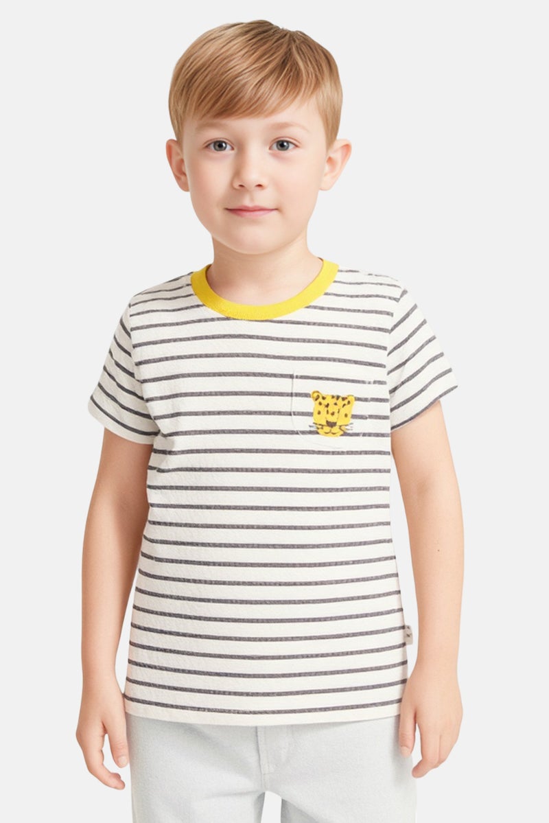 Hamleys تي شيرت قصير الأكمام مخطط للأولاد الصغار، متعدد الألوان - Image 1