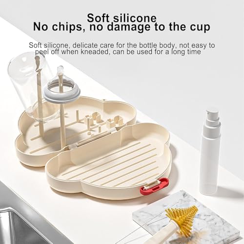 Tony Stark 6-in-1 Baby Bottle Cleaning Brush Set – Includes Silicone Bottle Brush, Nipple Cleaner, Straw Brush, Soap Dispenser, Storage Box, and Bottle Drying Rack |Silicone Bristles (Car Design) - Image 2