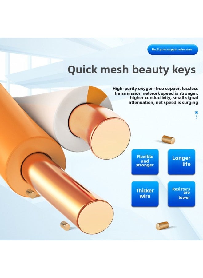 Generic Gigabit Network Cable Home Super Category 5 Super Category 6 Outdoor High Speed 10 Computer Broadband 8 Core Network Monitoring Twisted Pair-Colour:Copper Outdoor Double Shielded Model [category 6a]-Line Length:45m [finished Product Line Is Ready To Use]  - Image 4