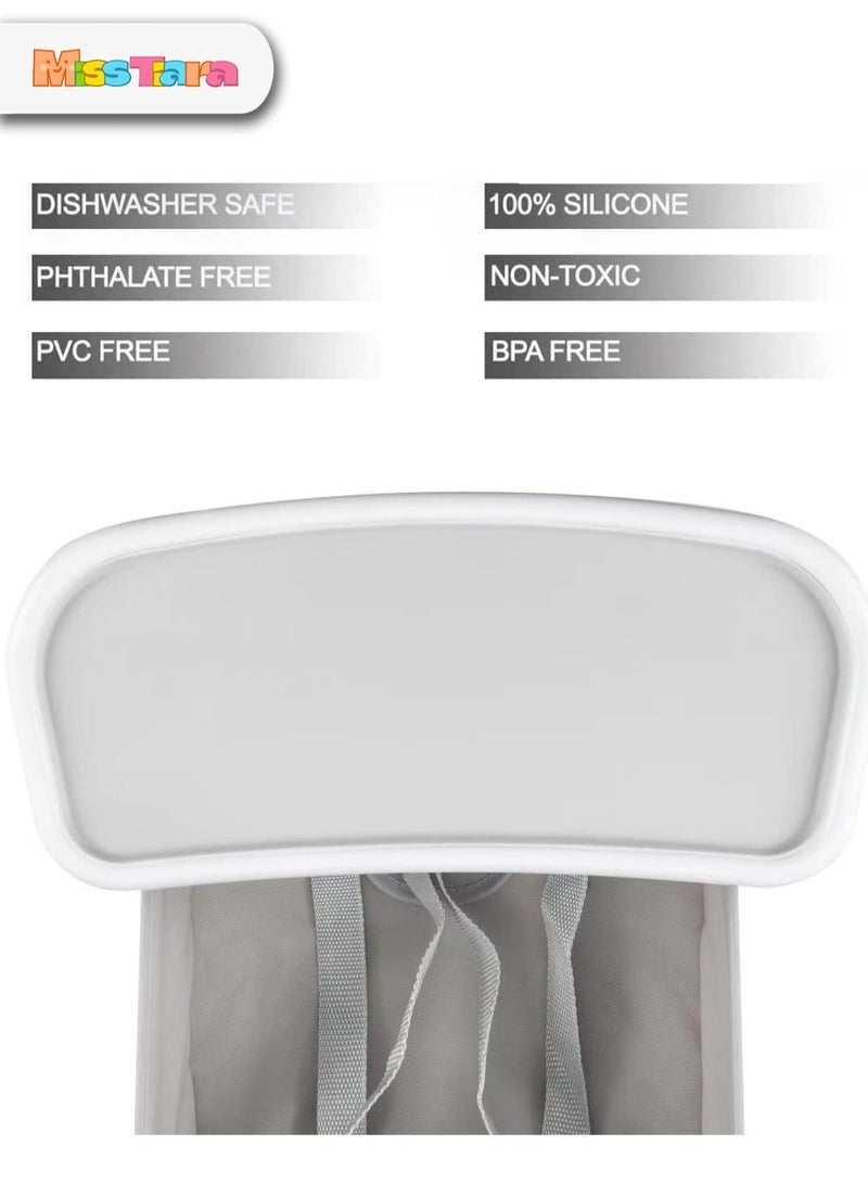 HITORHIKE Baby Seat Booster High Chair Space Saver High Chair Portable High Chair Folding Booster Feeding Chair with Travel Bag (Grey) - Image 4