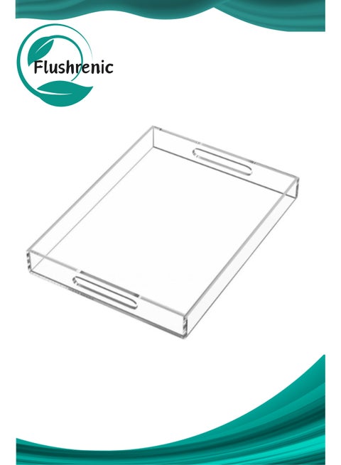Acrylic Tray,Spill Proof Decorative Tray is an Ideal Countertop Organizer for Living Rooms, Ottoman Coffee Tables, Offices, Kitchens & Serving Guests