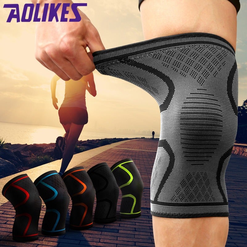 AOLIKES Sports Knee Pads for Running, Basketball, Cycling, Fitness - Anti-Slip Breathable Thin Colorful Nylon Knee Support for Men and Women - Image 3