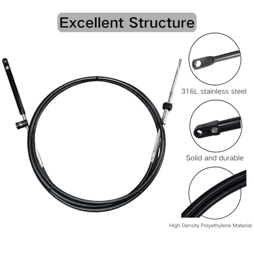 ZOYAN Outboard Engine for Mercury Remote Control 33c GEN I Throttle Cables Shift Cable 16FT - Image 2