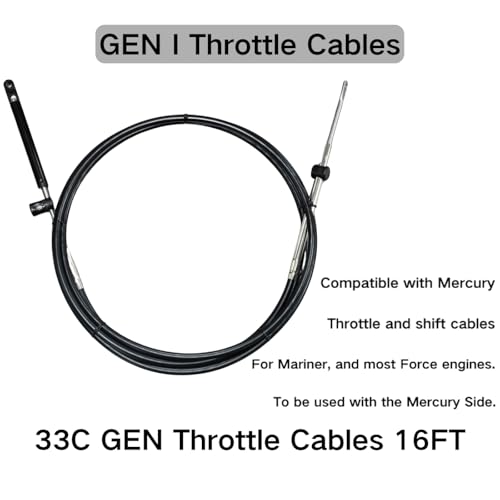 ZOYAN Outboard Engine for Mercury Remote Control 33c GEN I Throttle Cables Shift Cable 16FT - Image 5