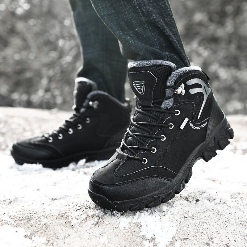 Large Size Hiking Shoes For Men, Outdoor Shoes, Velvet Warm Cotton Shoes, Men'S Snow Shoes, Non-Slip Hiking Shoes For Men - Image 4