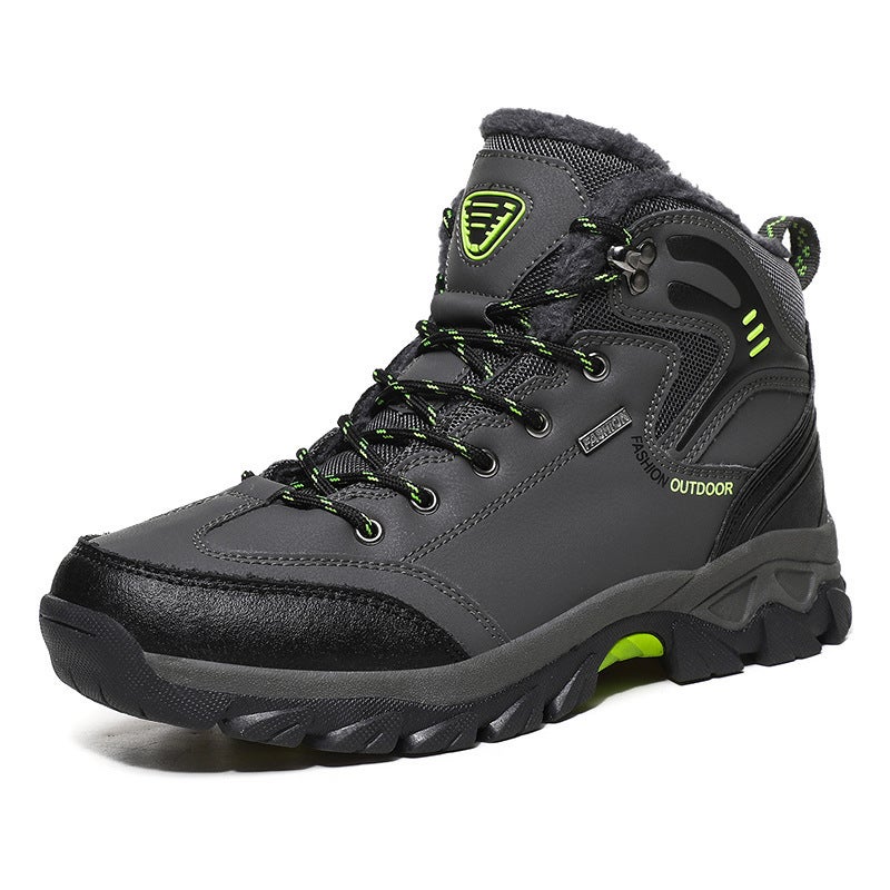 Large Size Hiking Shoes For Men, Outdoor Shoes, Velvet Warm Cotton Shoes, Men'S Snow Shoes, Non-Slip Hiking Shoes For Men - Image 1