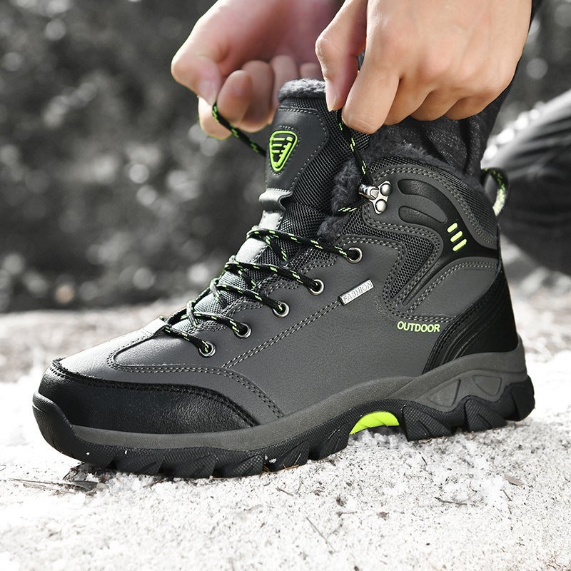Large Size Hiking Shoes For Men, Outdoor Shoes, Velvet Warm Cotton Shoes, Men'S Snow Shoes, Non-Slip Hiking Shoes For Men - Image 2