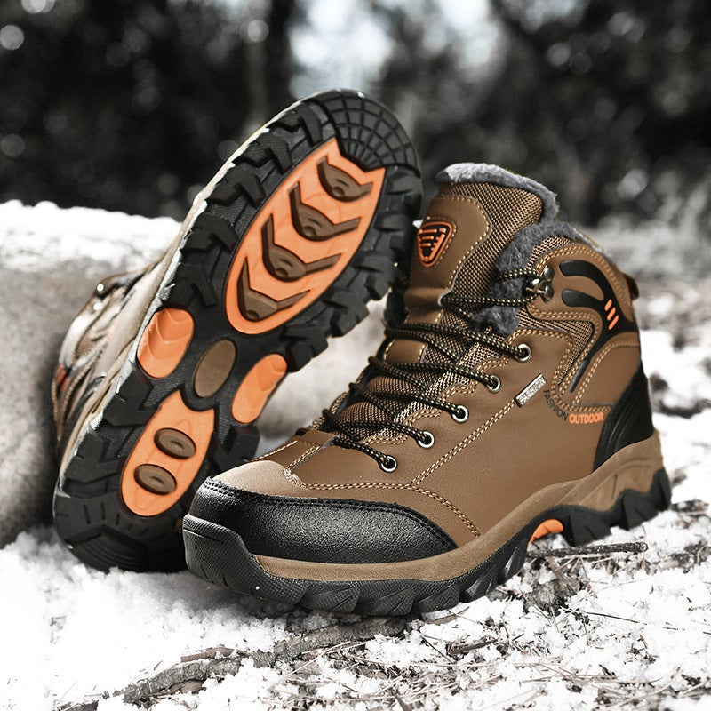 Large Size Hiking Shoes For Men, Outdoor Shoes, Velvet Warm Cotton Shoes, Men'S Snow Shoes, Non-Slip Hiking Shoes For Men - Image 5