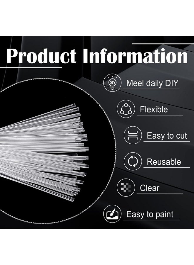 Vicenpal - 120 Pieces Clear Acrylic Rods 3 Mm Diameter Acrylic Dowel Rods Round Acrylic Sticks Acrylic Strip For Diy Crafts Party Decorations Gardening (12 Inch) - Image 1