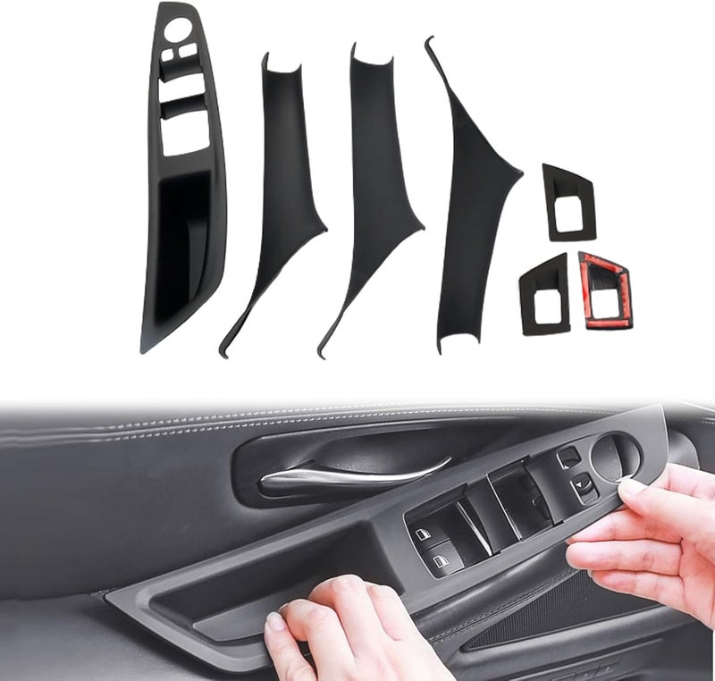 BJchiwu 7 Piece Door Handle Kit for BMW 5 Series F10/F11 (2010-2016) - Black - Image 1