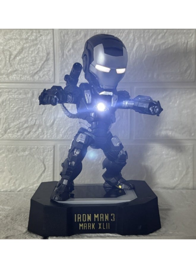 Avengers Marvel Q version of Iron Man voice-activated luminous model desktop handmade car decoration gift - Image 2