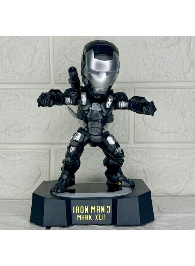 Avengers Marvel Q version of Iron Man voice-activated luminous model desktop handmade car decoration gift - Image 1