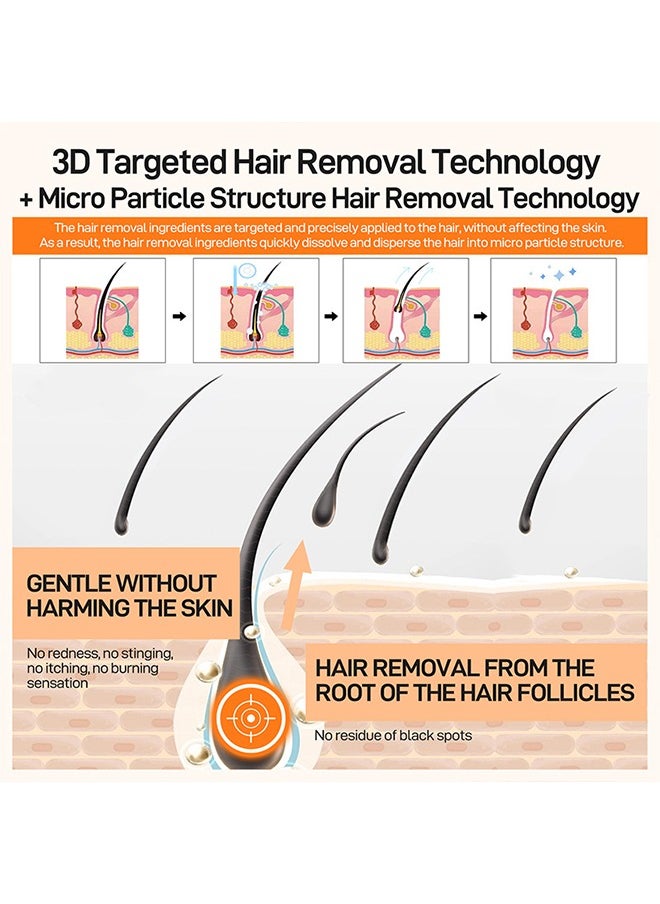 جوي برتي كريم إزالة شعر الشفة العليا لمدة 60 ثانية ، كريم إزالة الشعر للوجه والذقن للشفة العليا سريع ولطيف مع تأخير نمو الشعر 30X إزالة الشعر المرطب بزيت اللوز ومستخلص الصبار 20 جم  - Image 4