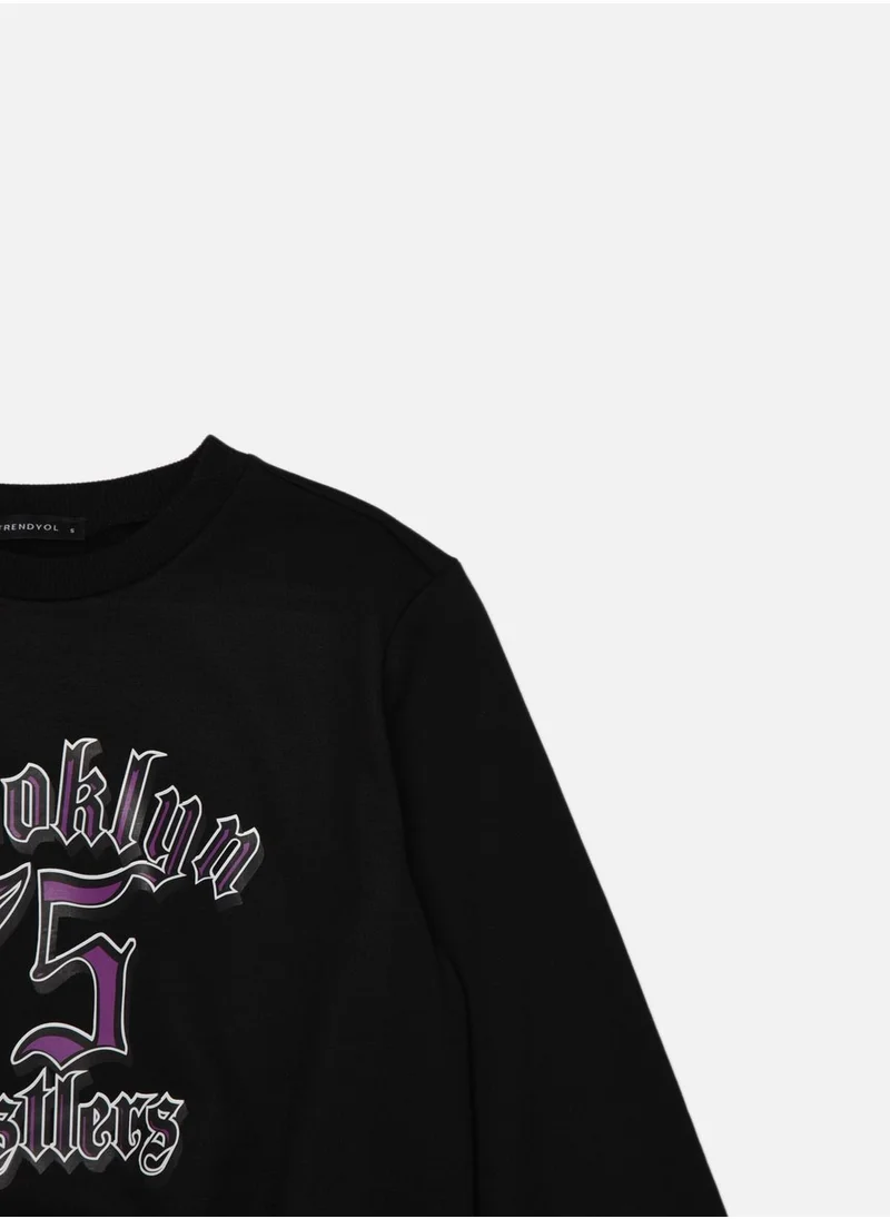 trendyol Graphic Knitted Sweatshirt