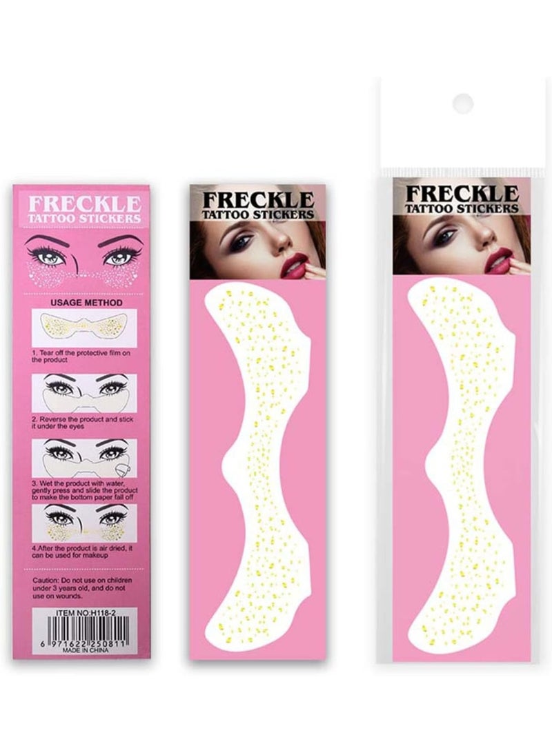 ملصقات وشم مؤقت للوجه – نمش ذهبي لامع مقاوم للماء – قطعة واحدة سهلة الاستخدام للمناسبات والحفلات - Image 1