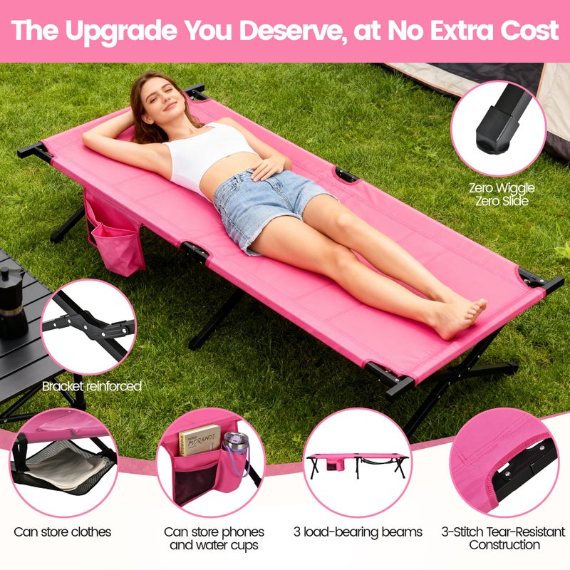 WEIDIORME Portable Camping Cot for Adults, 300lbs Heavy Duty Folding Bed with 60s Quick Setup, Compact & Lightweight for Outdoor, Guest, Office Nap, Hospital Stay - Image 3