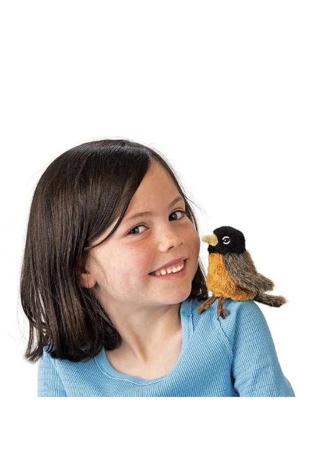 Folkmanis Folkmanis Mini Robin Finger Puppet Brown, Reddish Orange, Black, 8"  - Image 1
